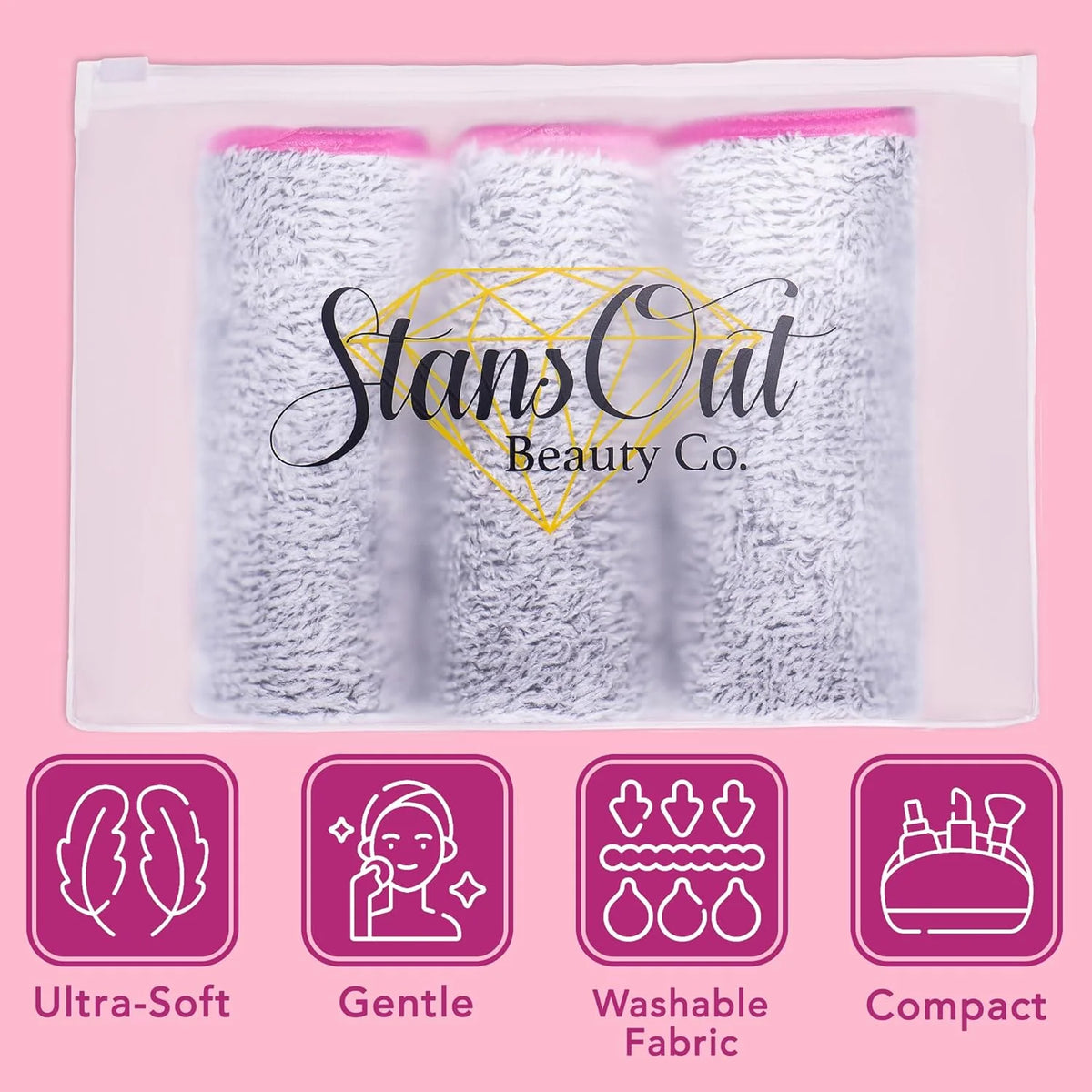 Makeup Removing Washcloths – 3-Pack | Reusable, Ultra-Soft & Eco-Friendly
